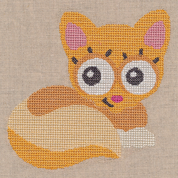 Wide-Eyed Baby Girl Kitten (Cross Stitch)