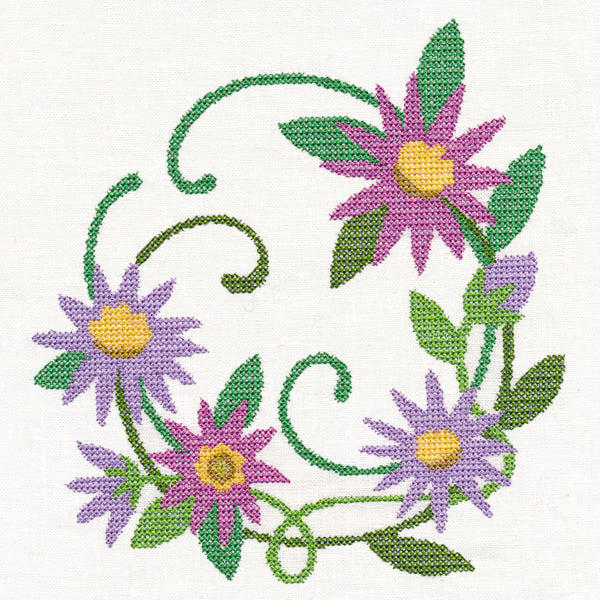Aster Wreath (Cross Stitch)