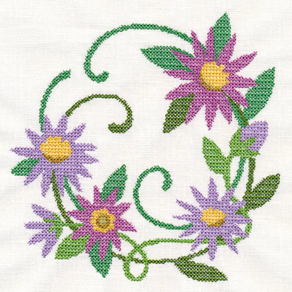 Aster Wreath (Cross Stitch)