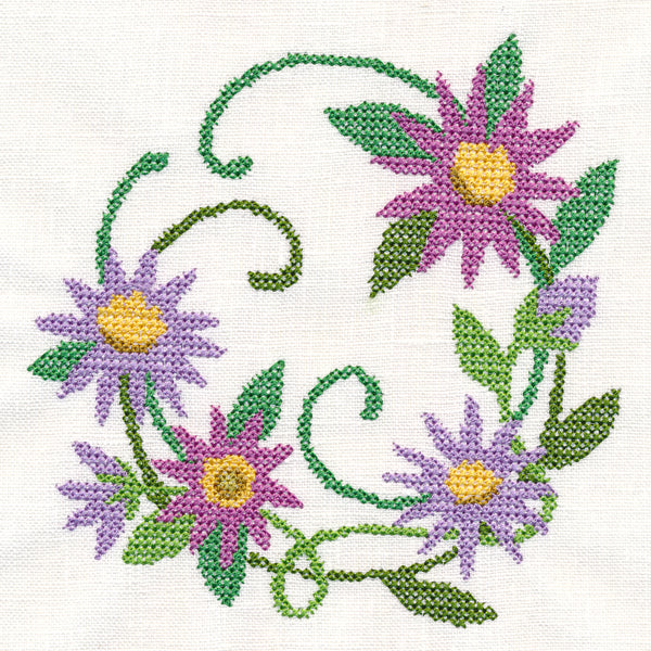 Aster Wreath (Cross Stitch)