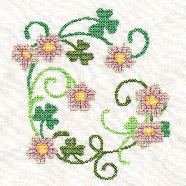 Wood Sorel Wreath (Cross Stitch)