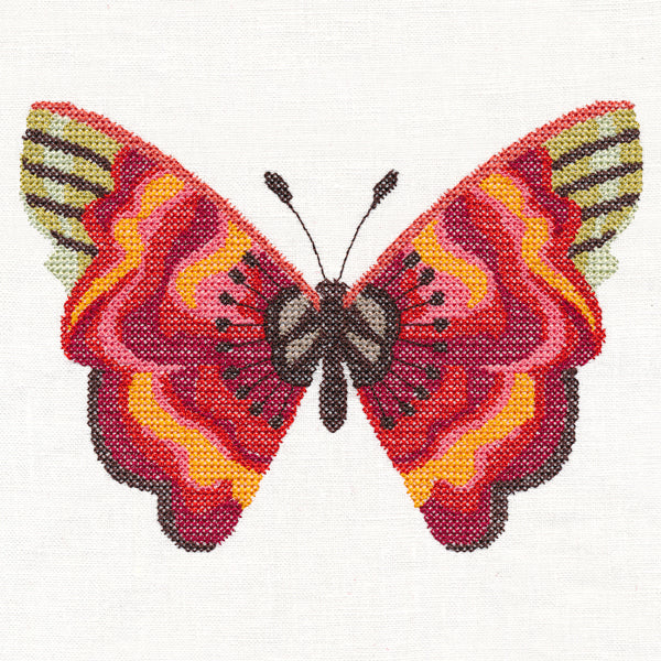 Poppy Butterfly in Watercolor (Cross Stitch)