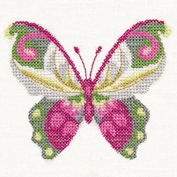 Lady Slipper Butterfly in Watercolor (Cross Stitch)