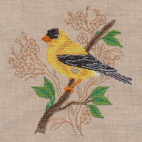 Goldfinch with Delicate Branches (Cross Stitch)