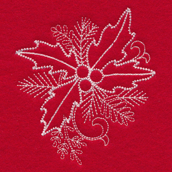 Blissful Holly and Berries (Whitework)