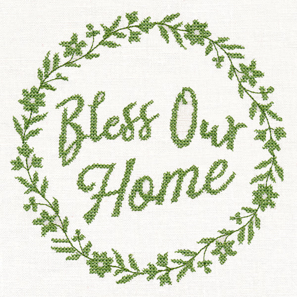 Bless Our Home Wreath (Cross Stitch)