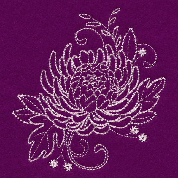 Blissful Chrysanthemum Accessory (Whitework)