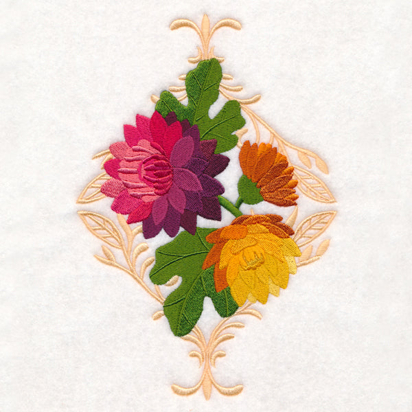 Lush Damask Chrysanthemums