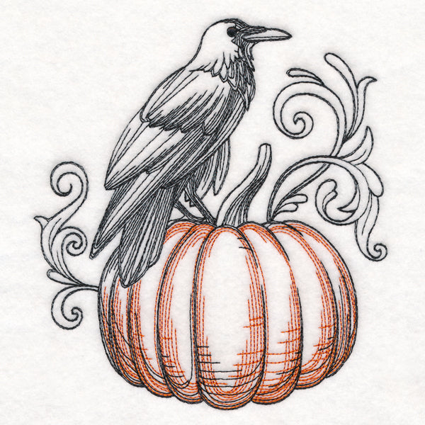 Boo-tiful Halloween - Raven and Pumpkin