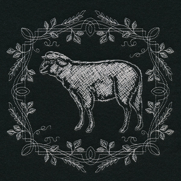 Framed Chalkboard Lamb