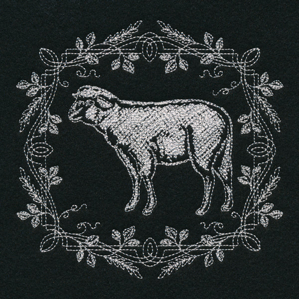 Framed Chalkboard Lamb