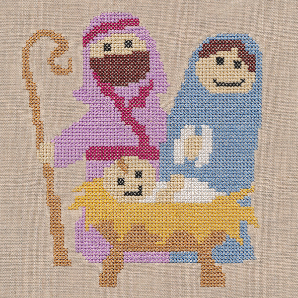 Joy to the World with Holy Family (Cross Stitch)