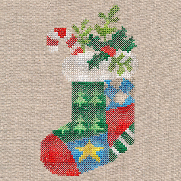 Christmas Patch Stocking (Cross Stitch)