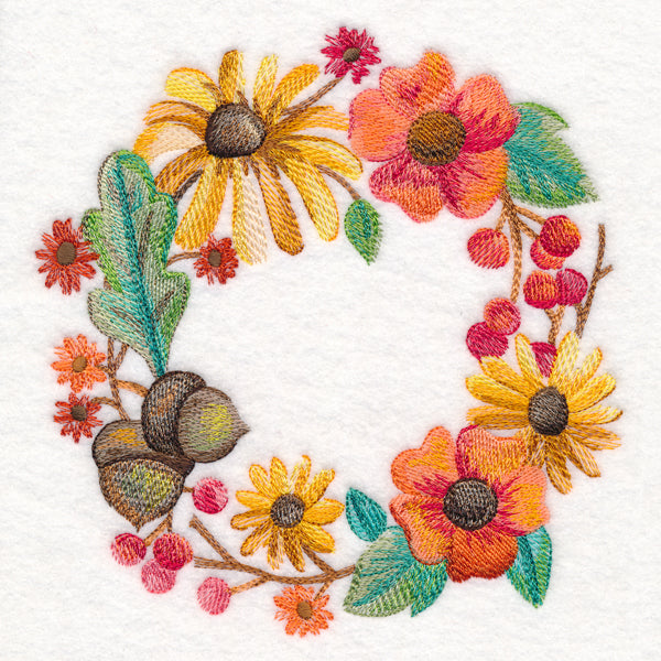 Autumn Floral Wreath in Watercolor