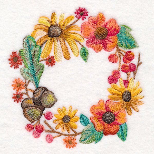 Autumn Floral Wreath in Watercolor