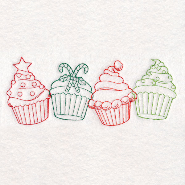 Christmas Treats Border - Cupcakes (Vintage)