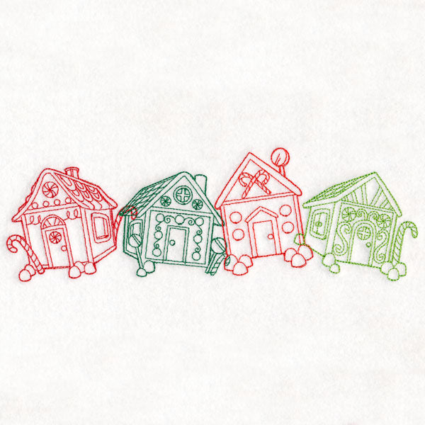 Christmas Treats Border - Gingerbread Houses (Vintage)