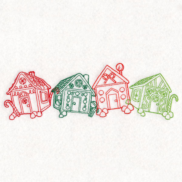 Christmas Treats Border - Gingerbread Houses (Vintage)