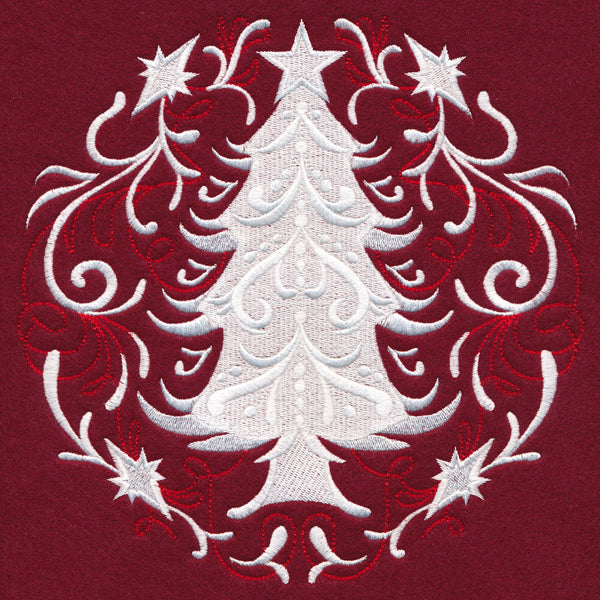 Folk Christmas Tree Circle