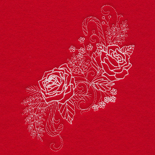 Blissful Rose Spray (Whitework)