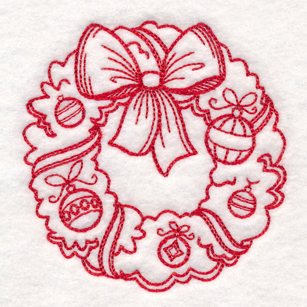 Nostalgic Christmas - Wreath (Redwork)