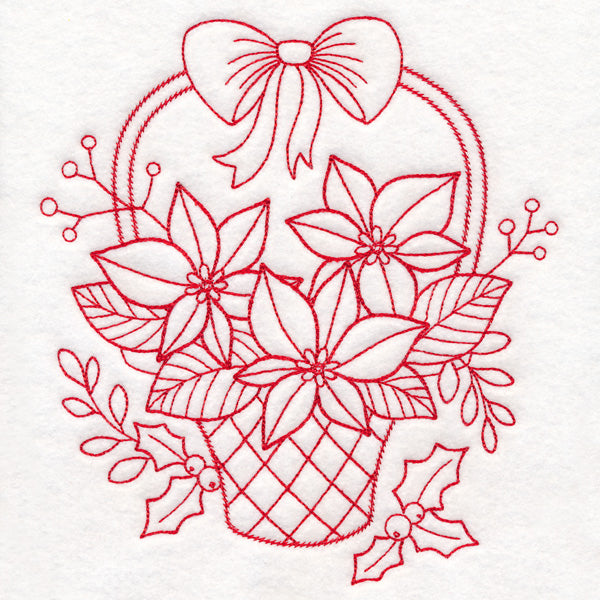 Nostalgic Christmas - Poinsettias (Redwork)