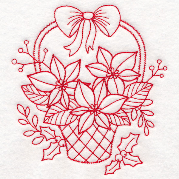 Nostalgic Christmas - Poinsettias (Redwork)