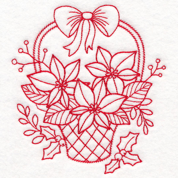 Nostalgic Christmas - Poinsettias (Redwork)