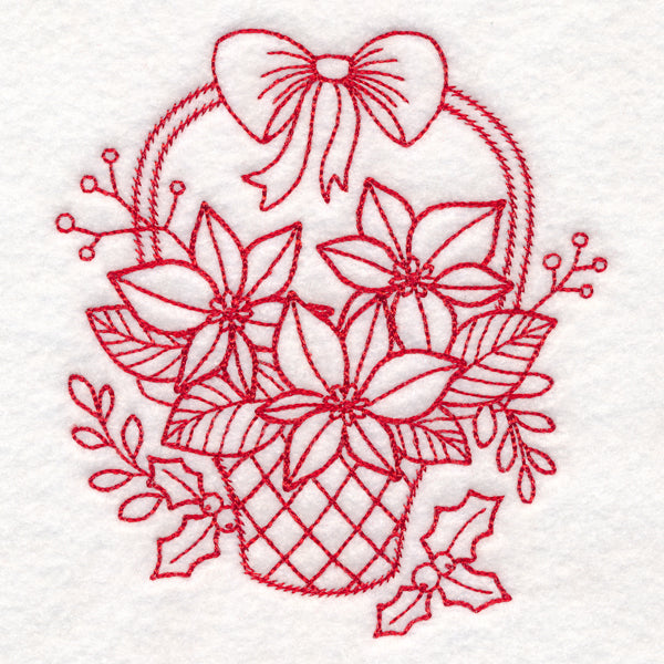 Nostalgic Christmas - Poinsettias (Redwork)