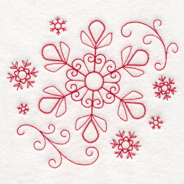 Nostalgic Christmas - Snowflake (Redwork)