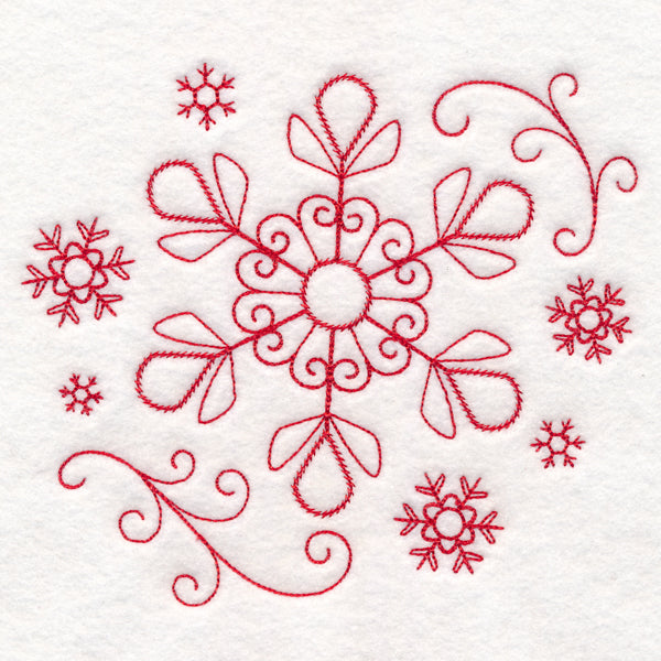 Nostalgic Christmas - Snowflake (Redwork)