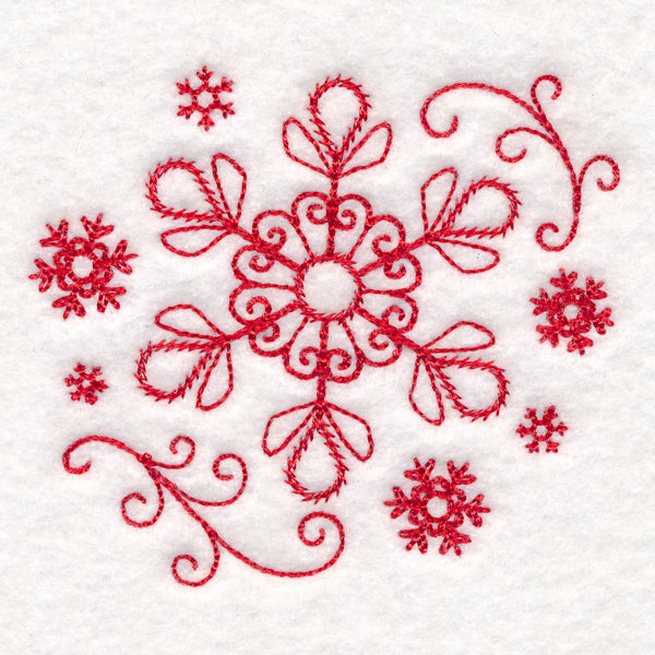 Nostalgic Christmas - Snowflake (Redwork)