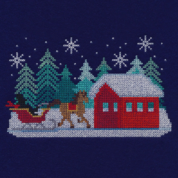 Snowy Scene - Sleigh (Cross Stitch)