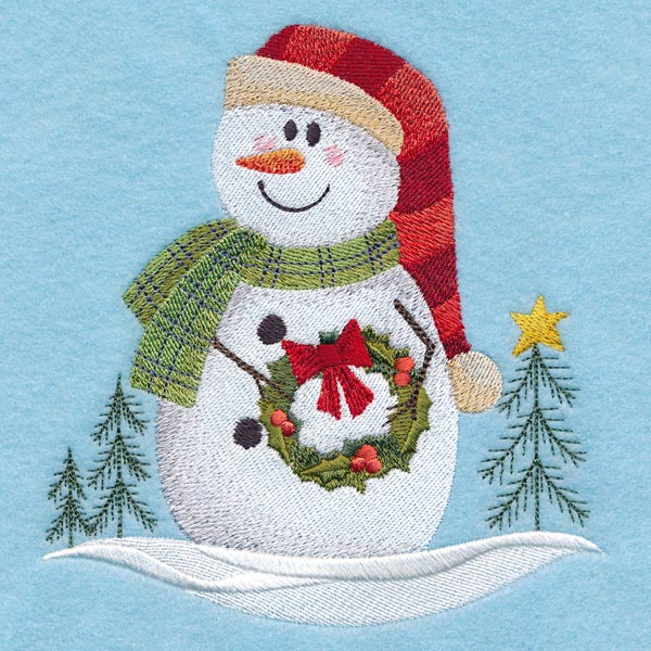 Country Snowman with Wreath