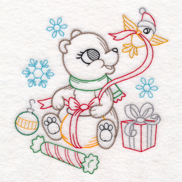 Playful Christmas Bear (Vintage)