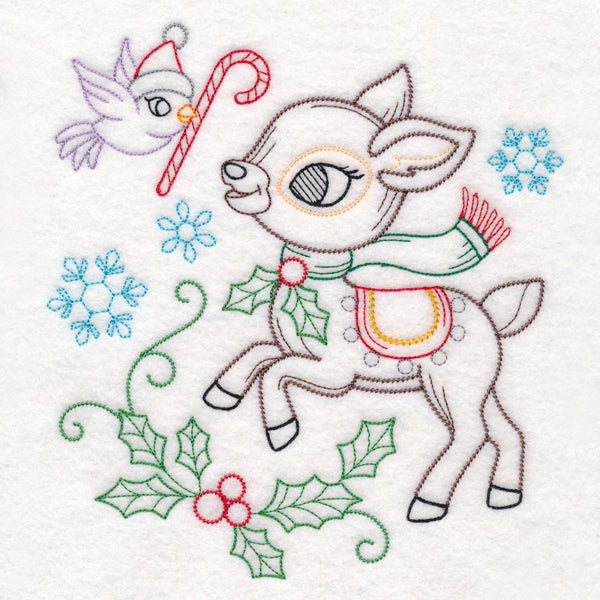 Playful Christmas Deer (Vintage)