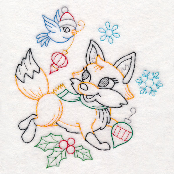 Playful Christmas Fox (Vintage)
