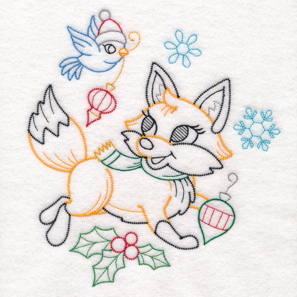 Playful Christmas Fox (Vintage)