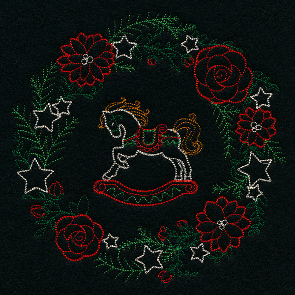 Dainty Rocking Horse Wreath (Vintage)