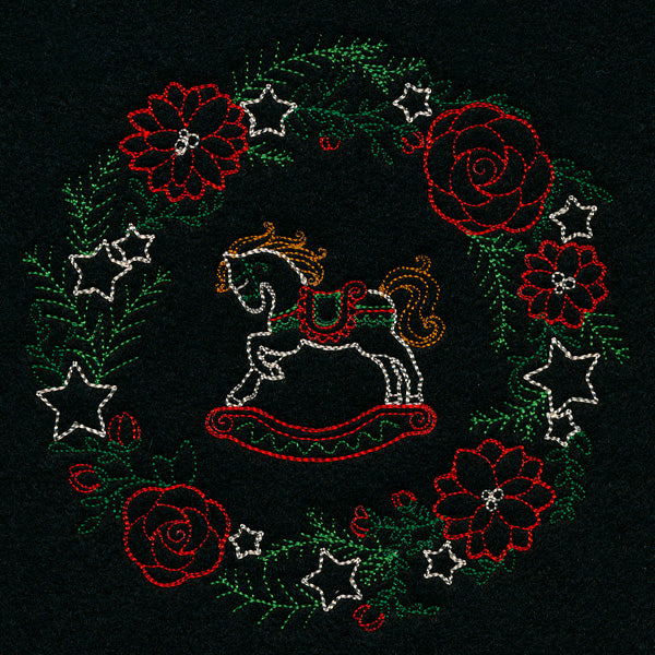 Dainty Rocking Horse Wreath (Vintage)