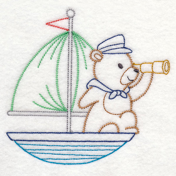 Traveling Teddy Bear - Sailboat (Vintage)