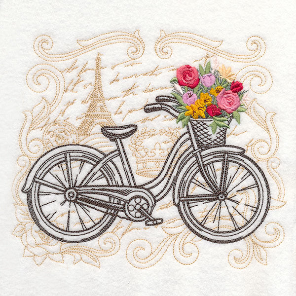 Parisian Bicycle with Flowers