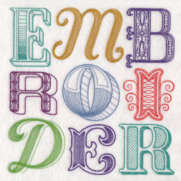 Embroider Typography Square