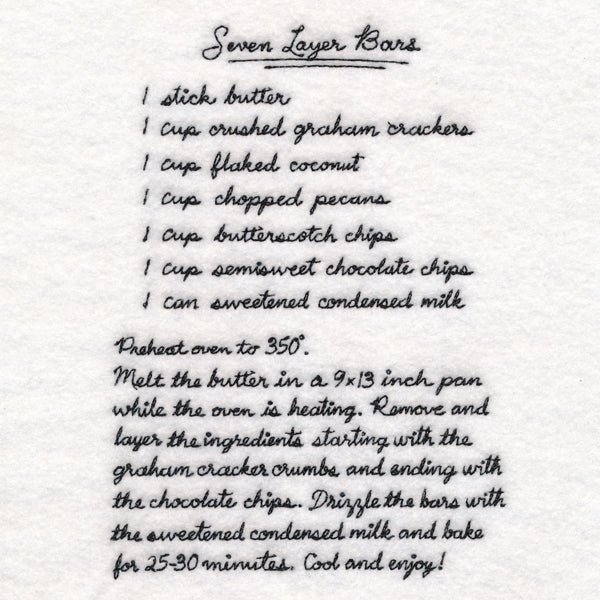 Seven Layer Bars Recipe