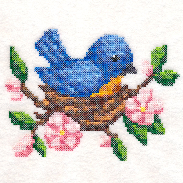 Nesting Bluebird (Cross Stitch)