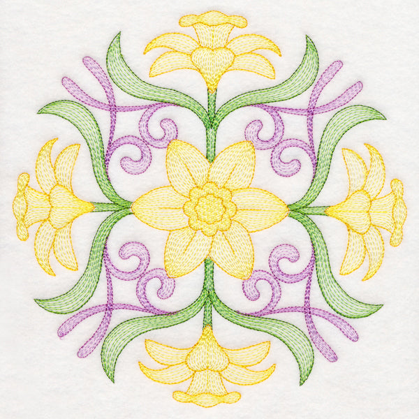 Fancy Floral Medallion - Daffodil