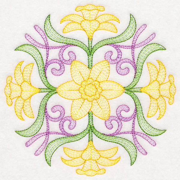 Fancy Floral Medallion - Daffodil