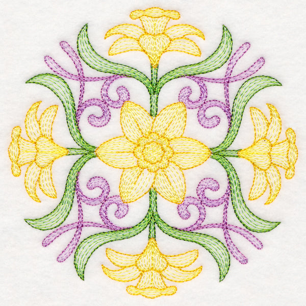 Fancy Floral Medallion - Daffodil