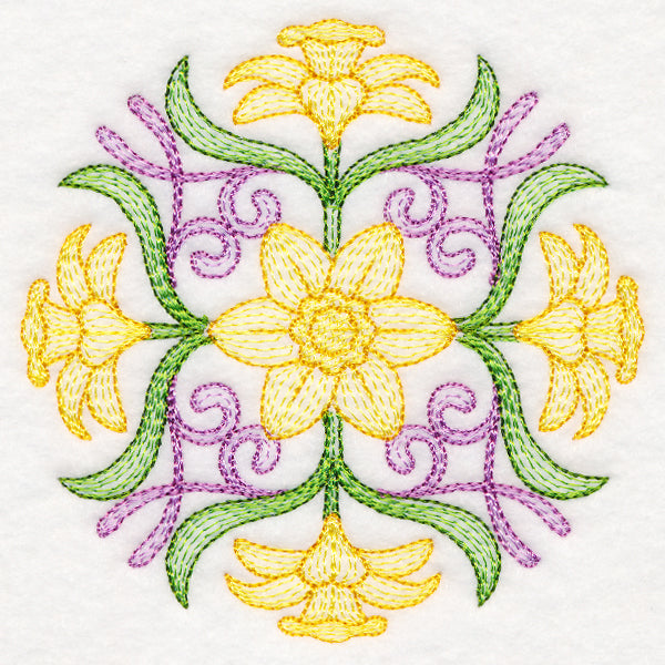 Fancy Floral Medallion - Daffodil