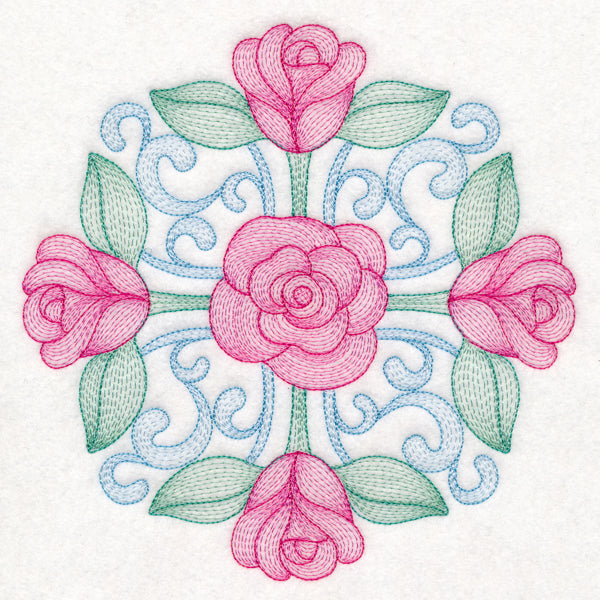 Fancy Floral Medallion - Rose